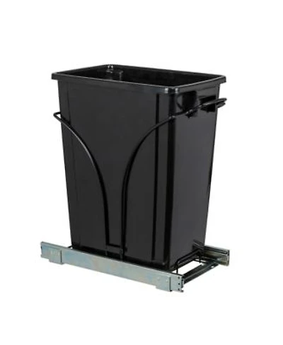 Household Essentials Glidez Steel Pull Out Single 9 Gallon Plastic Trash Can Black