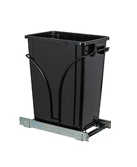 Household Essentials Glidez Steel Pull Out Single 9 Gallon Plastic Trash Can Black