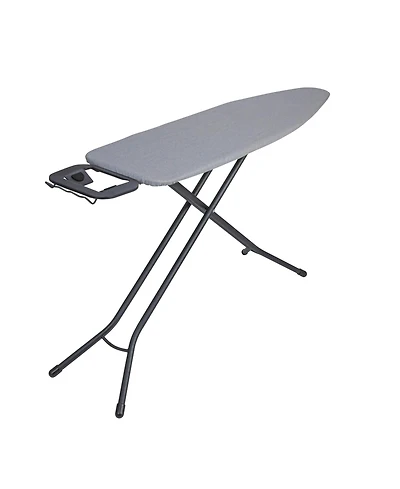 Household Essentials Ultra Ironing Board, 4-Leg, with Iron Rest, Matte Black Frame, Grey Cover