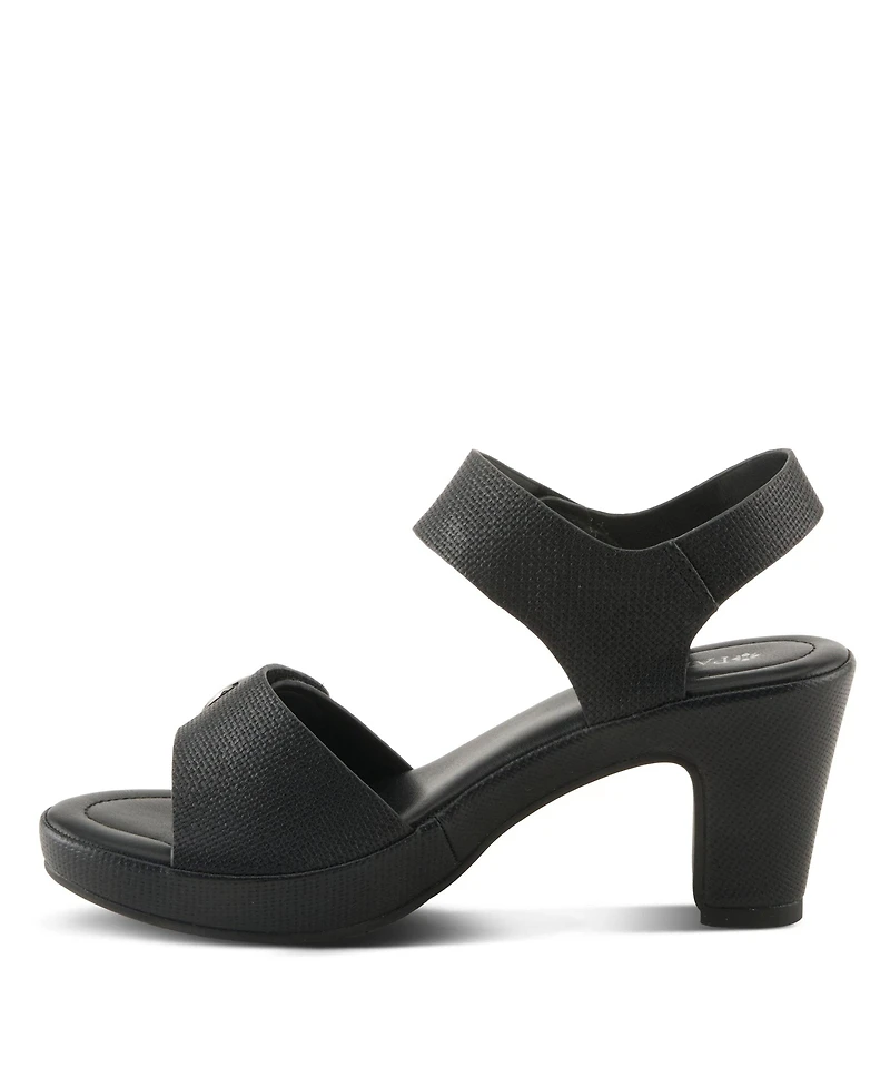 Patrizia Women's Dade-woven Textured Platform Sandals with Metallic Button Detail