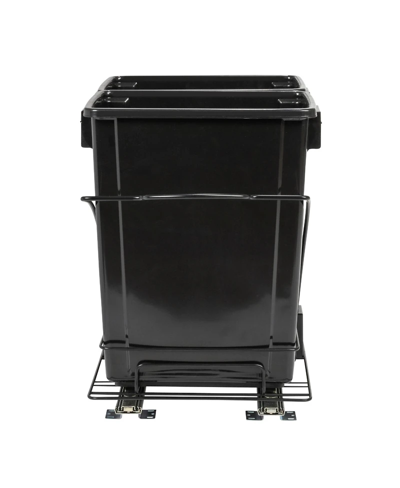 Household Essentials Glidez Steel Pull-Out Double 9 Gallon Plastic Trash Cans, Black