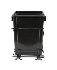 Household Essentials Glidez Steel Pull-Out Double 9 Gallon Plastic Trash Cans, Black