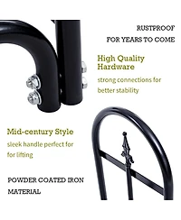 Sugift 2 Feet Outdoor Heavy Duty Steel Firewood Storage Holder