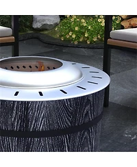 Slickblue Round Outdoor Fire Pit for Patio, Backyard, or Outdoor Entertaining