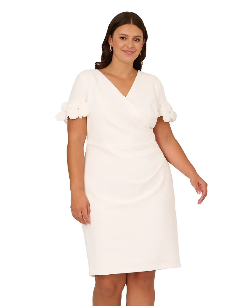 Adrianna Papell Plus Size Floral Applique Sheath Dress