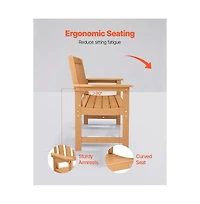 Slickblue Wood-Look Weatherproof Plastic Bench for Patio or Garden