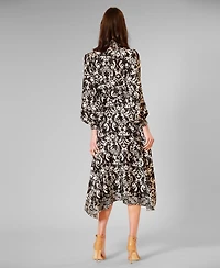 julia jordan Women's Long-Sleeve Collared Dress