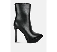 Magna Womens Platform Heel Ankle Boot