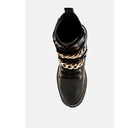 billy metal chain embellished biker boots