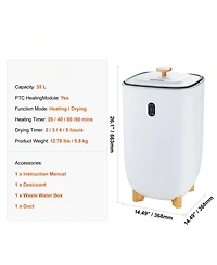 Ecooso Towel Warmer for Bathroom, 35L Large Bucket Dryer with Auto Shut-Off, Fits 6 Oversized Towels, Blankets, Clothes, and Bathrobes for Spa Use