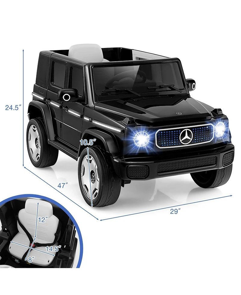 Sugift 12V Licensed Mercedes-Benz Eqg Kids Ride On Car with Remote Control-Black