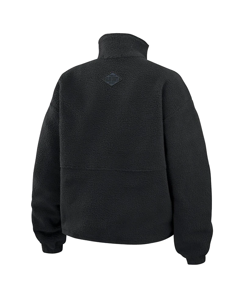 Wear by Erin Andrews Women's Black Vegas Golden Knights Polar Fleece Half-Zip Jacket