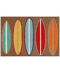 Liora Manne Front Porch Indoor/Outdoor Surfboards Brown 2'6'' x 4' Area Rug