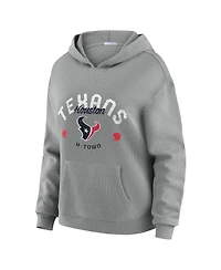 Wear by Erin Andrews Women's Gray Houston Texans Waffle-Knit Hooded Shirt & Pants Lounge Set