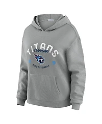 Wear by Erin Andrews Women's Gray Tennessee Titans Waffle-Knit Hooded Shirt & Pants Lounge Set
