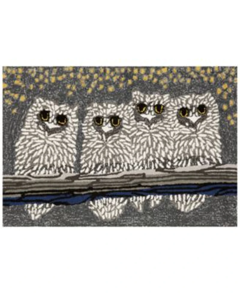 Liora Manne Front Porch Indoor Outdoor Owls Night Area Rug