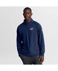 Men's Navy Columbus Blue Jackets Authentic Pro Rink Training Quarter-Zip Pullover Sweatshirt