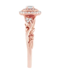 Macy's Diamond Halo Ring (1/3 ct. t.w.) in 14k Rose Gold