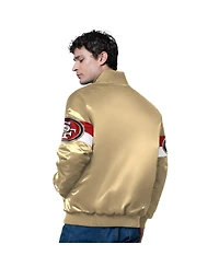 Men's Gold San Francisco 49ers Triple Option Full-Snap Varsity Jacket