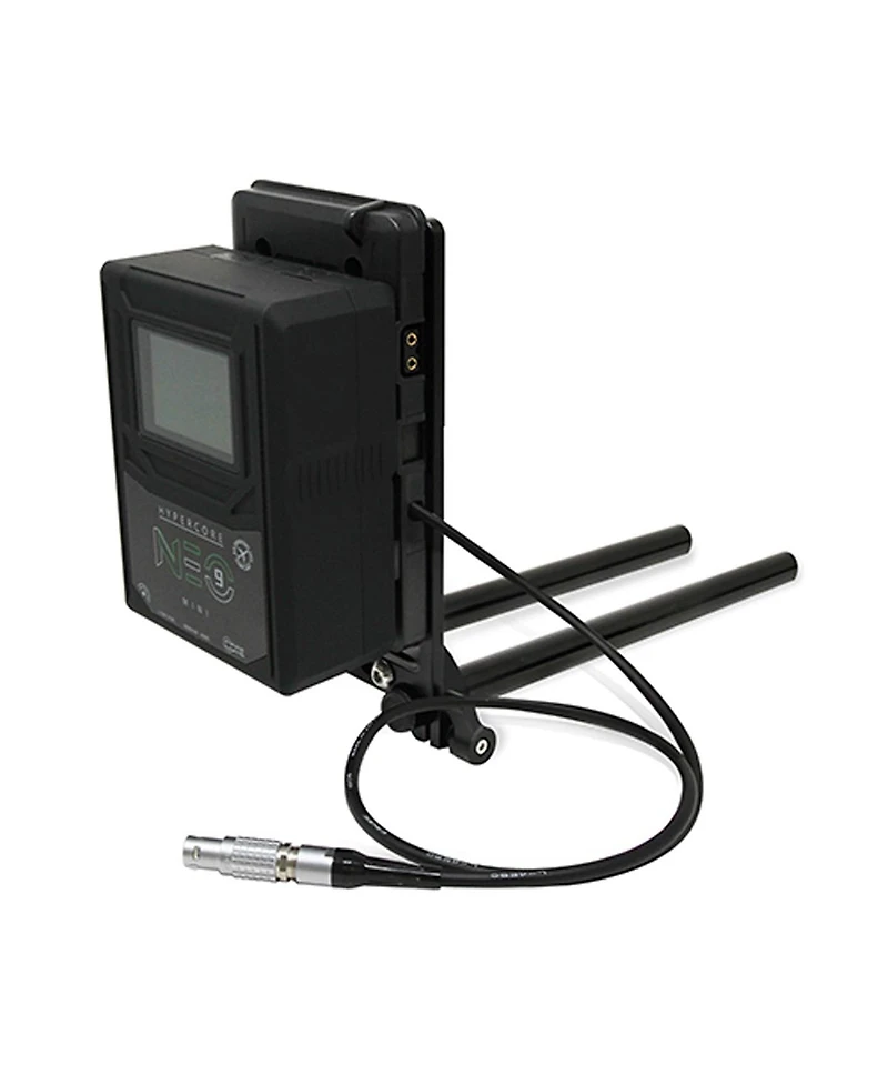 Core Swx 15mm Rail Mount Cheese Plate with V-Mount Battery Plate and 10" 2-Pin Coil Cable for Red Komodo