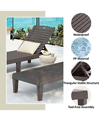 Streamdale Resin Outdoor Chaise Lounge Set - Dark Brown