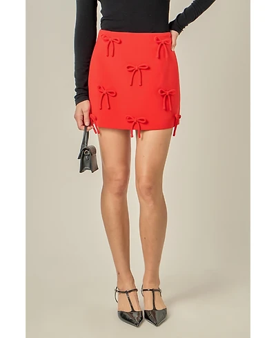 English Factory Women's Bow Detailed Mini Skirt