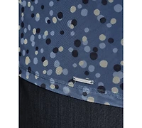 Calvin Klein Plus Printed Gathered Shoulder Top