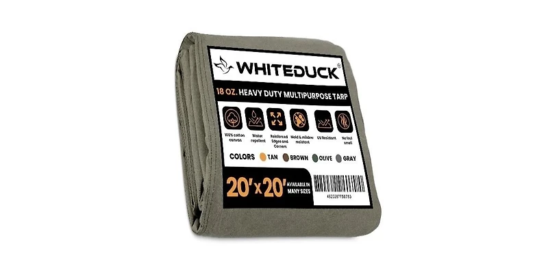 18 oz. Canvas Tarp 20x20 Olive