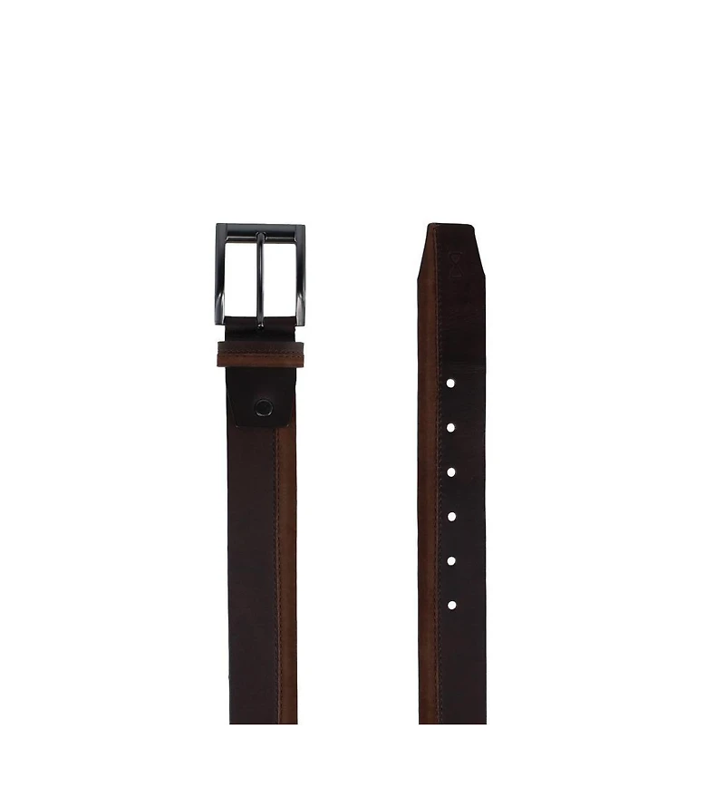 Trafalgar Men's Santiago Mixed Genuine Leather Stitched 38mm Casual Belt