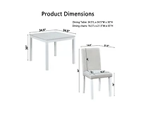 sumyeg 5-Piece Counter Height Dining Set with Crystal Accent Square Wood Table and 4 Upholstered Chairs
