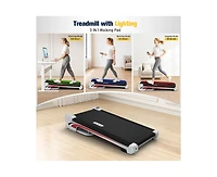 Redliro Walking Pad Under Desk Mini Treadmill with 6% Incline & Remote Control & Led Display & Lights, 265 Lbs Capacity