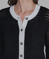 Karl Lagerfeld Paris Women's Button-Front Cardigan