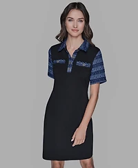 Karl Lagerfeld Paris Women's Polo Collar Pull-On Dress