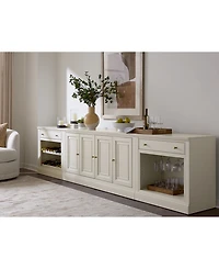 Amren 65" 4 Door Console and Open Bases with Drawers