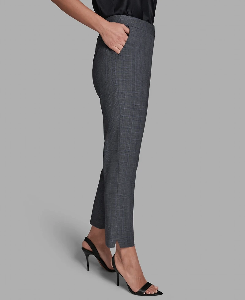 Bcbg Women's Plaid High-Rise Slim-Leg Ankle Pants