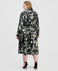 Anne Klein Plus Long-Sleeve A-Line Midi Shirtdress