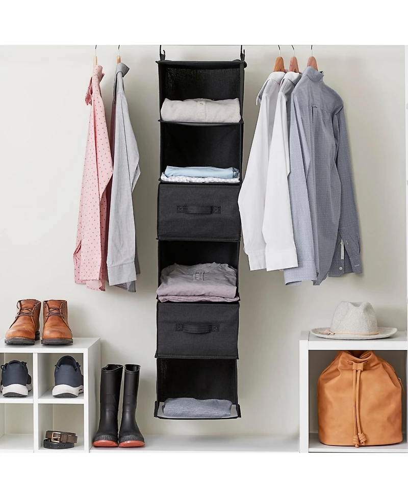 Household Essentials Wide Closet Organizer Drawers 2 Pack, Black