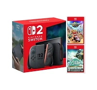 Nintendo Switch 2 Video Game Console with Mario Kart World and Legend of Zelda: Tears of the Kingdom Bundle