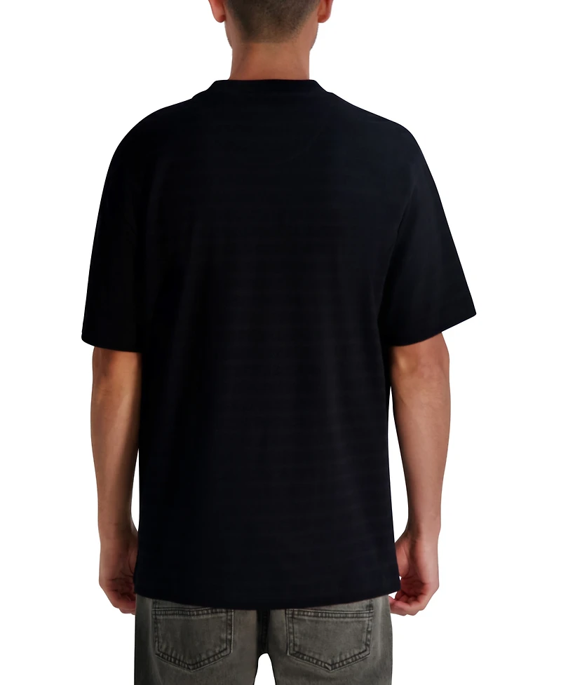 Karl Lagerfeld Paris Men's Textured Stripe T-Shirt