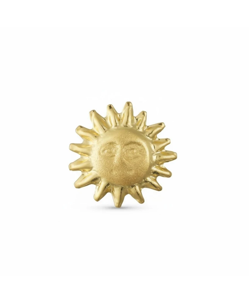 Bling Jewelry Summer Vacation Solar Sun Beach Fun Celestial Sunburst Sun 1 Piece Stud Earring Screw Back Yellow 10K Gold