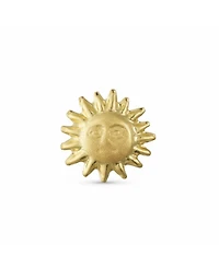 Bling Jewelry Summer Vacation Solar Sun Beach Fun Celestial Sunburst Sun 1 Piece Stud Earring Screw Back Yellow 10K Gold
