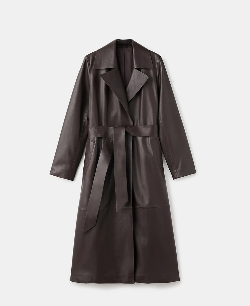Mango Women's 100% Leather Belt Trench Coat