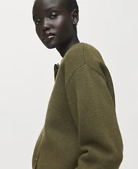 Mango Women's Buttons Chunky-Knit Cardigan