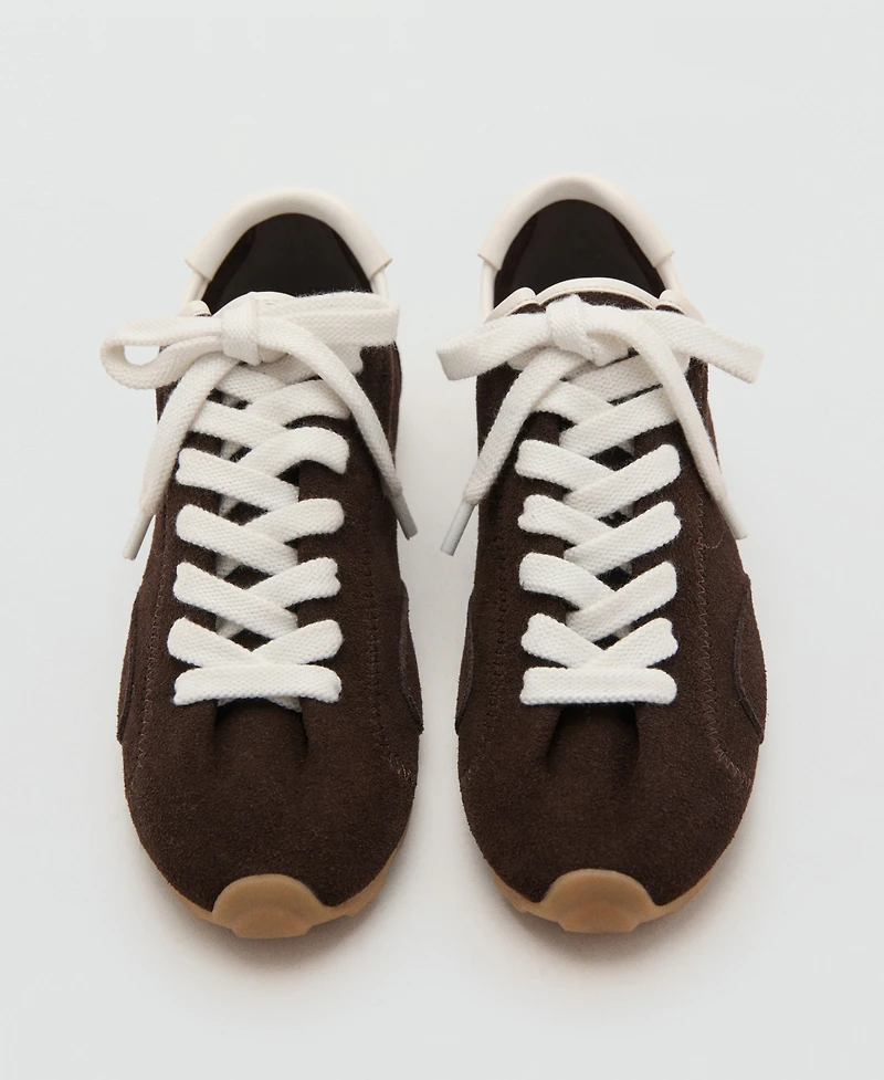 Mango Women's Suede Contrast Sneakers