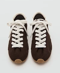Mango Women's Suede Contrast Sneakers