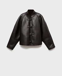 Mango Women's Shearling-Effect Reversible Jacket