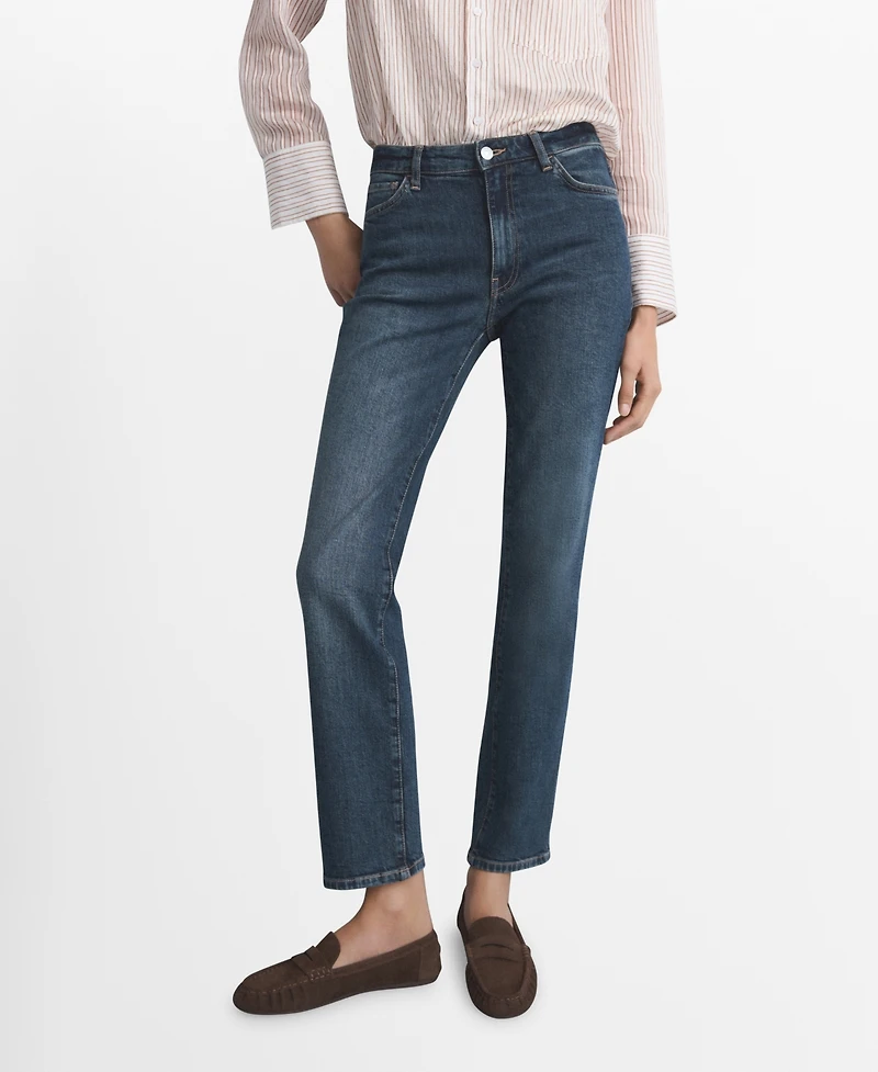 Mango Women's Mid-Rise Slim-Fit Jeans