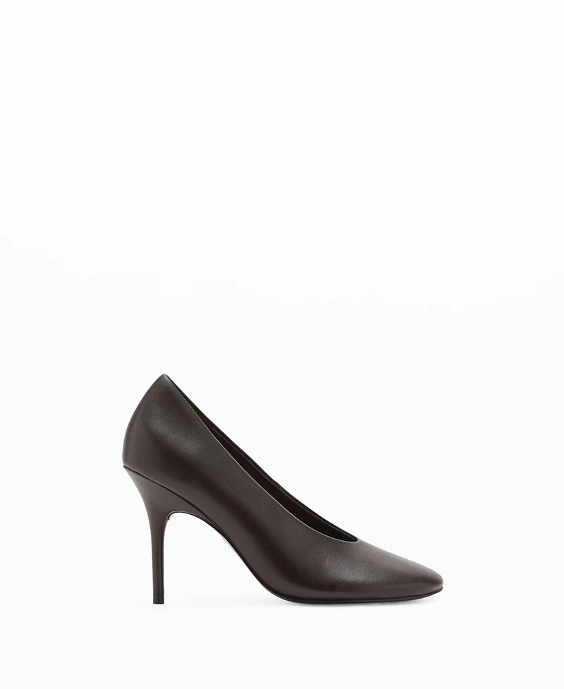 Mango Women's Round-Toe Leather High-Heeled Shoes