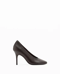 Mango Women's Round-Toe Leather High-Heeled Shoes