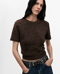 Mango Women's Boucle Short-Sleeved Sweater